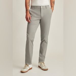 Bonobos Pants Mens 33x32| Straight Leg Chino Flat Front Gray Trouser